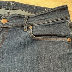 LOFT Curvy Straight Dark Blue Jeans